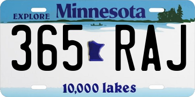 MN license plate 365RAJ