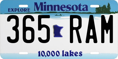 MN license plate 365RAM