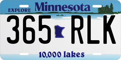 MN license plate 365RLK