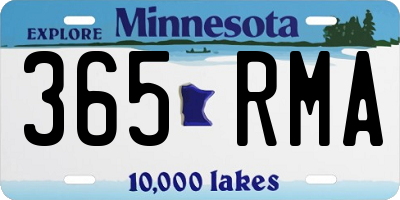 MN license plate 365RMA