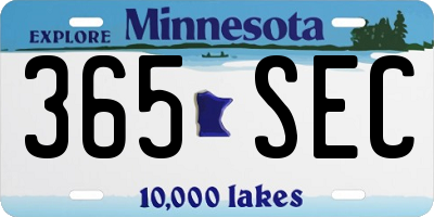 MN license plate 365SEC