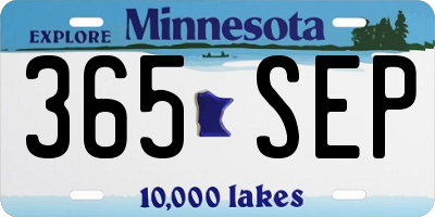 MN license plate 365SEP