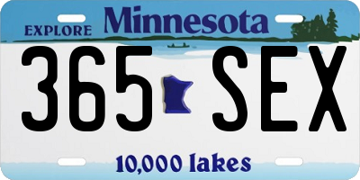 MN license plate 365SEX