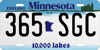 MN license plate 365SGC