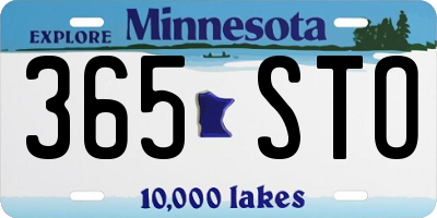 MN license plate 365STO
