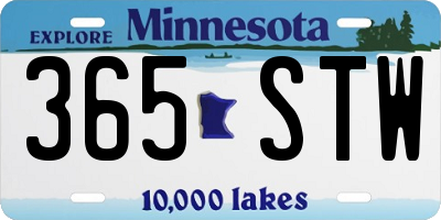 MN license plate 365STW