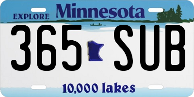MN license plate 365SUB