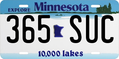 MN license plate 365SUC