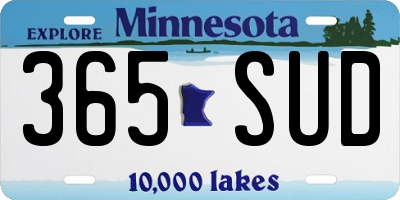 MN license plate 365SUD