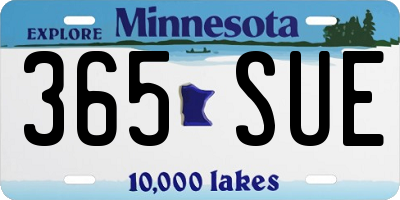 MN license plate 365SUE