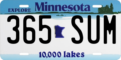 MN license plate 365SUM