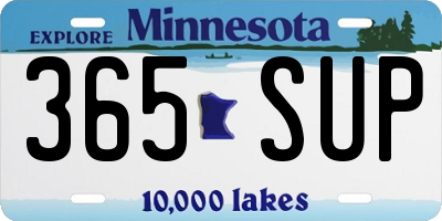 MN license plate 365SUP