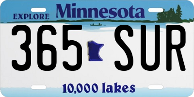 MN license plate 365SUR