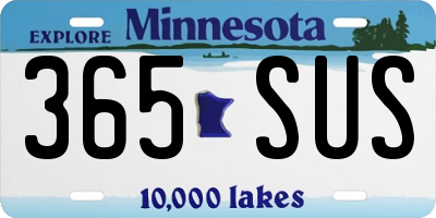 MN license plate 365SUS