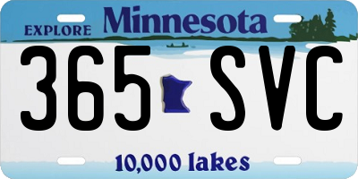 MN license plate 365SVC