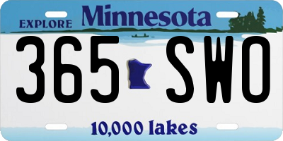 MN license plate 365SWO