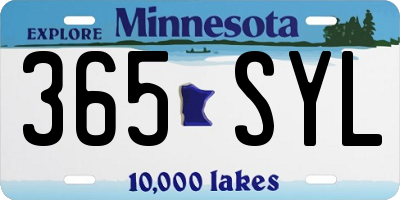 MN license plate 365SYL