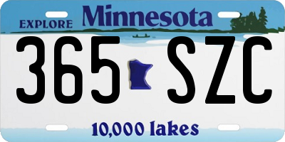 MN license plate 365SZC