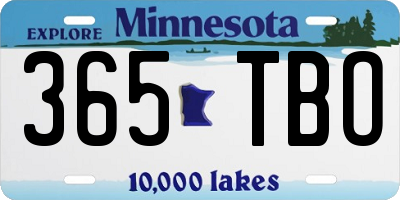 MN license plate 365TBO