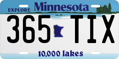 MN license plate 365TIX