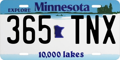 MN license plate 365TNX