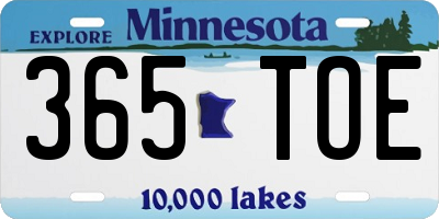 MN license plate 365TOE