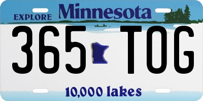 MN license plate 365TOG