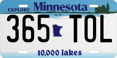 MN license plate 365TOL