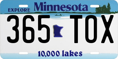 MN license plate 365TOX