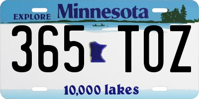 MN license plate 365TOZ