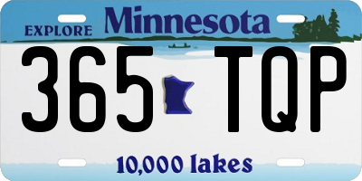 MN license plate 365TQP