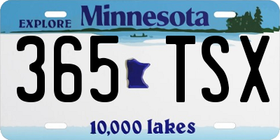 MN license plate 365TSX