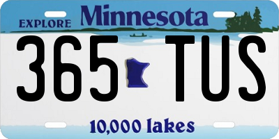 MN license plate 365TUS