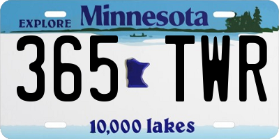 MN license plate 365TWR