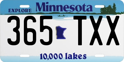 MN license plate 365TXX