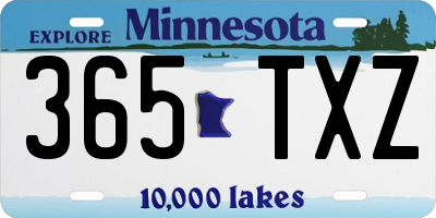 MN license plate 365TXZ