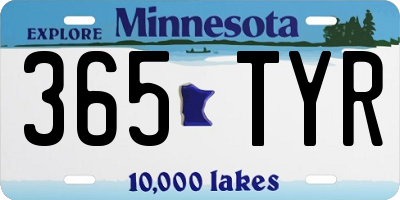 MN license plate 365TYR