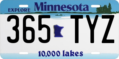 MN license plate 365TYZ
