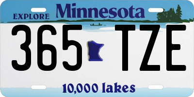 MN license plate 365TZE