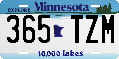 MN license plate 365TZM