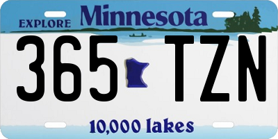 MN license plate 365TZN