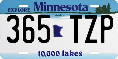 MN license plate 365TZP