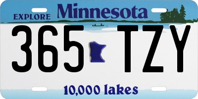 MN license plate 365TZY
