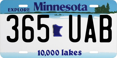 MN license plate 365UAB