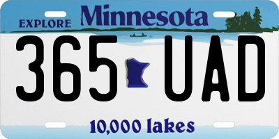 MN license plate 365UAD