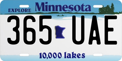 MN license plate 365UAE
