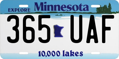 MN license plate 365UAF