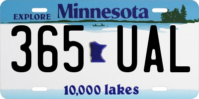 MN license plate 365UAL