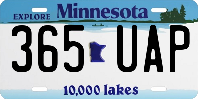 MN license plate 365UAP