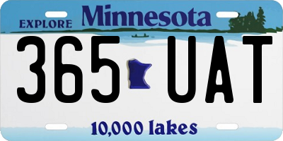 MN license plate 365UAT